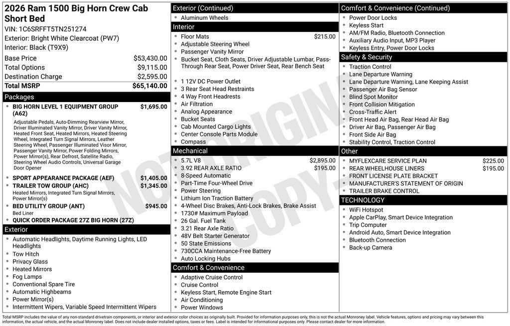 New 2026 RAM 1500 Big Horn AWD/4WD image 6