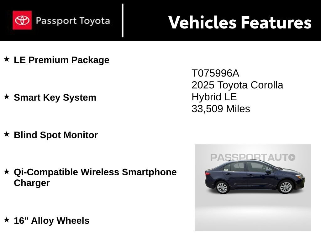 Used 2025 Toyota Corolla LE w/ LE Premium Package FWD image 3