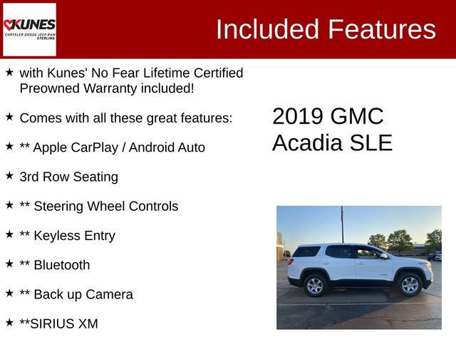 Used 2019 GMC Acadia SLE image 2