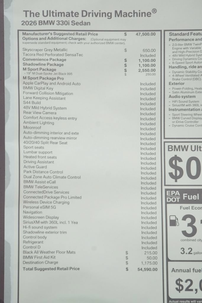 Used 2026 BMW 330i Sedan w/ M Sport Package RWD image 8