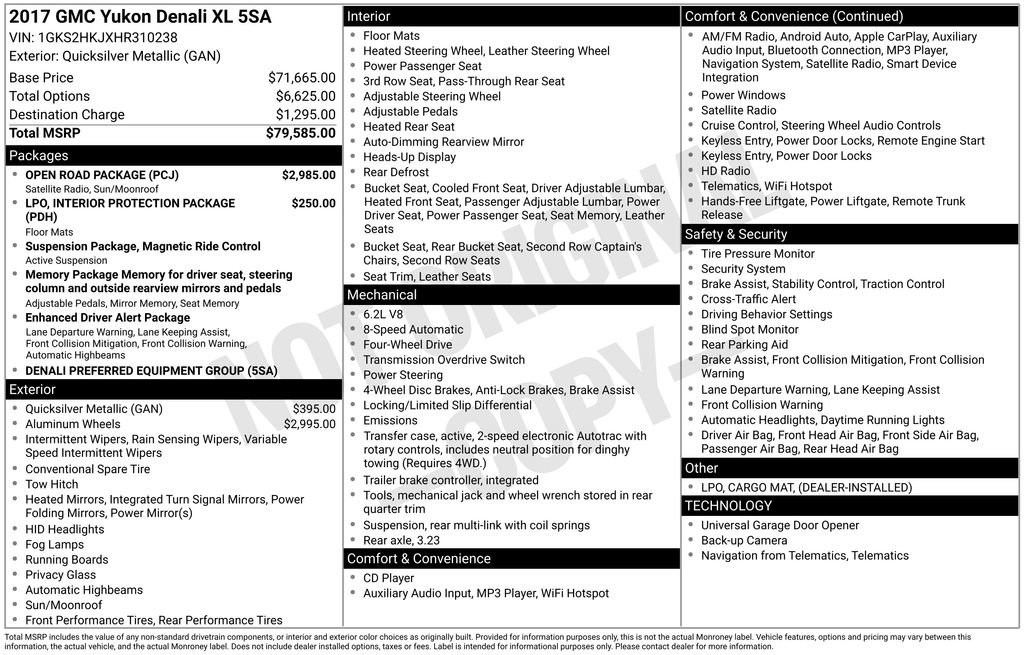 Used 2017 GMC Yukon XL Denali w/ Open Road Package image 3