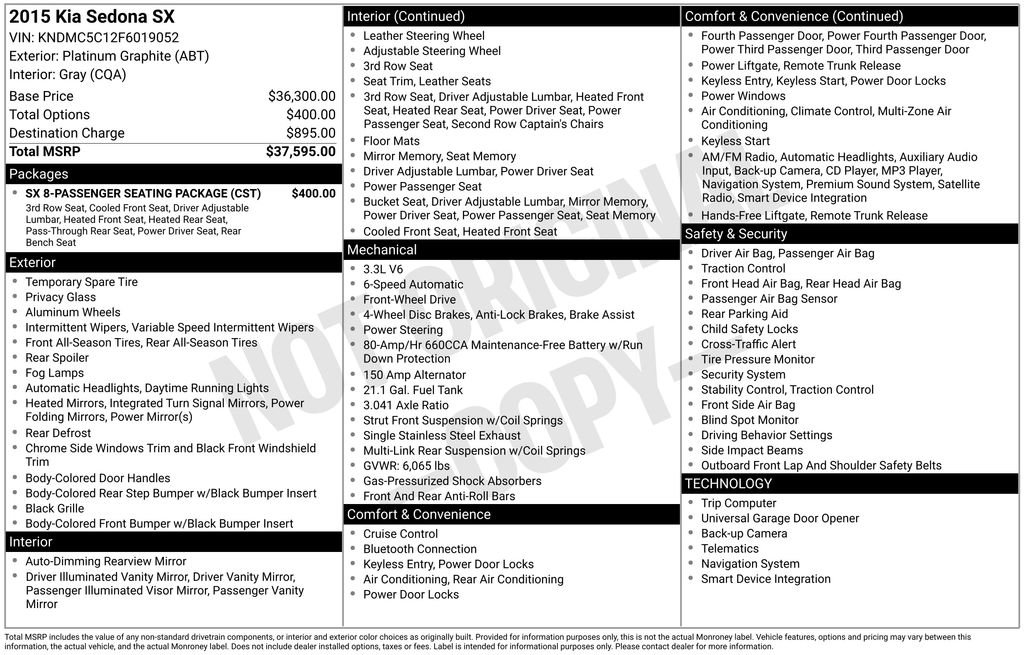 Used 2015 Kia Sedona SX image 2