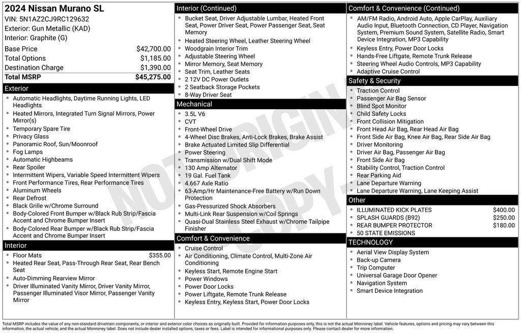 Certified 2024 Nissan Murano SL FWD image 6