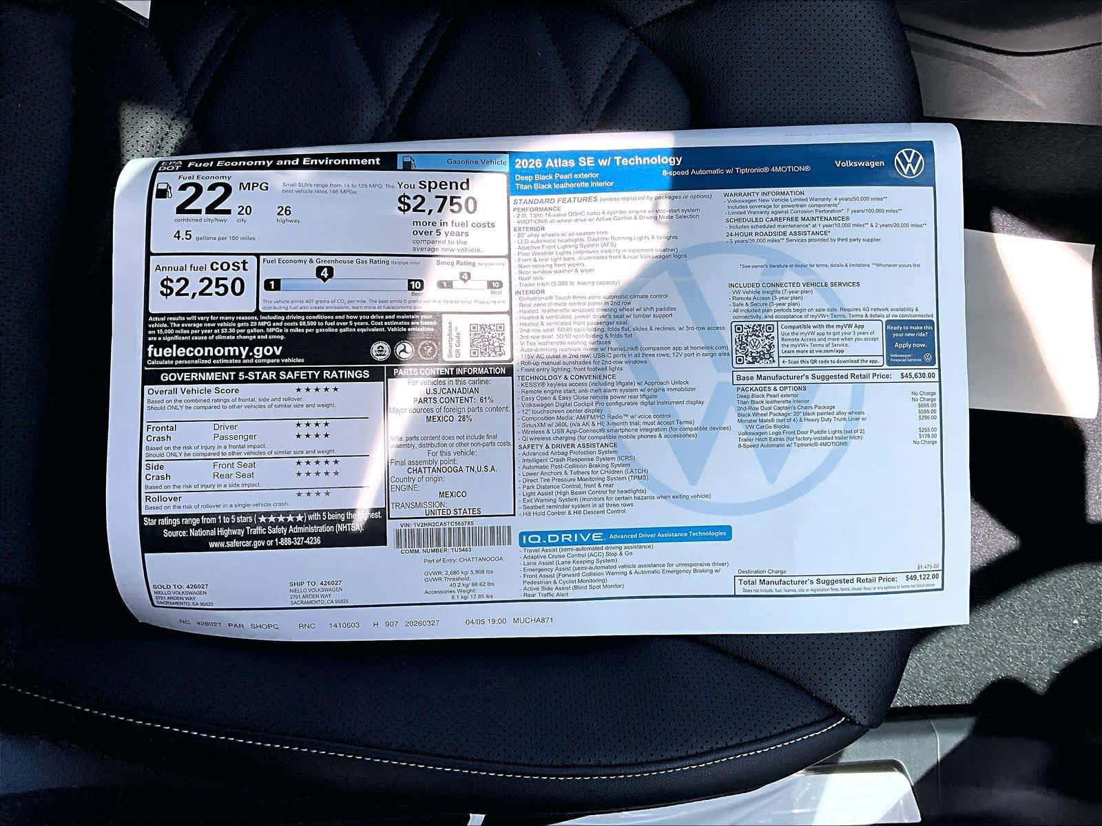 New 2026 Volkswagen Atlas SE AWD/4WD image 33