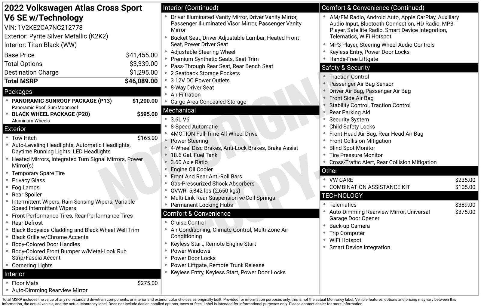 Used 2022 Volkswagen Atlas Cross Sport SE w/ Panoramic Sunroof Package image 39