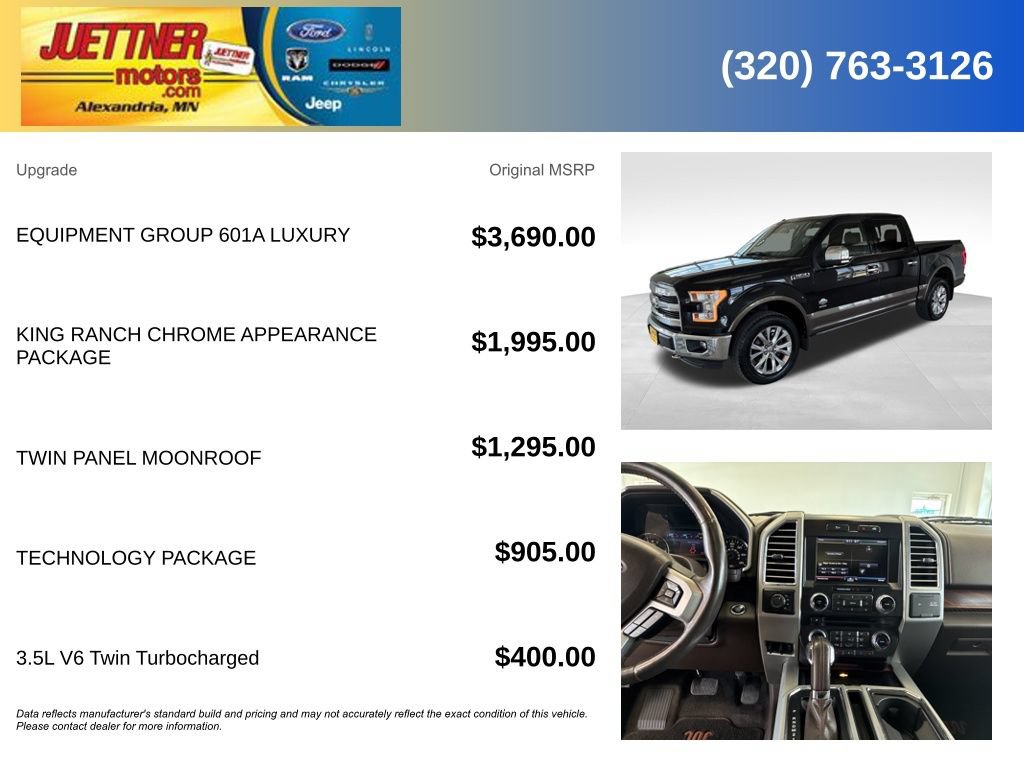 Used 2015 Ford F150 King Ranch w/ Equipment Group 601A Luxury AWD/4WD image 5