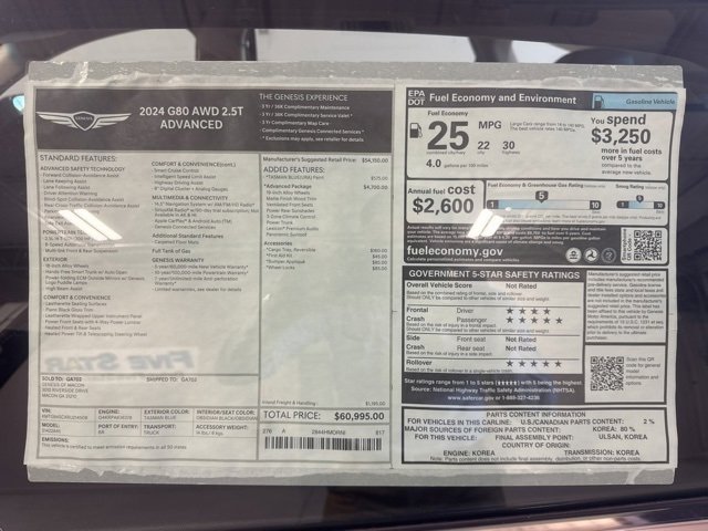 Used 2024 Genesis G80 2.5T w/ Advanced Package image 13