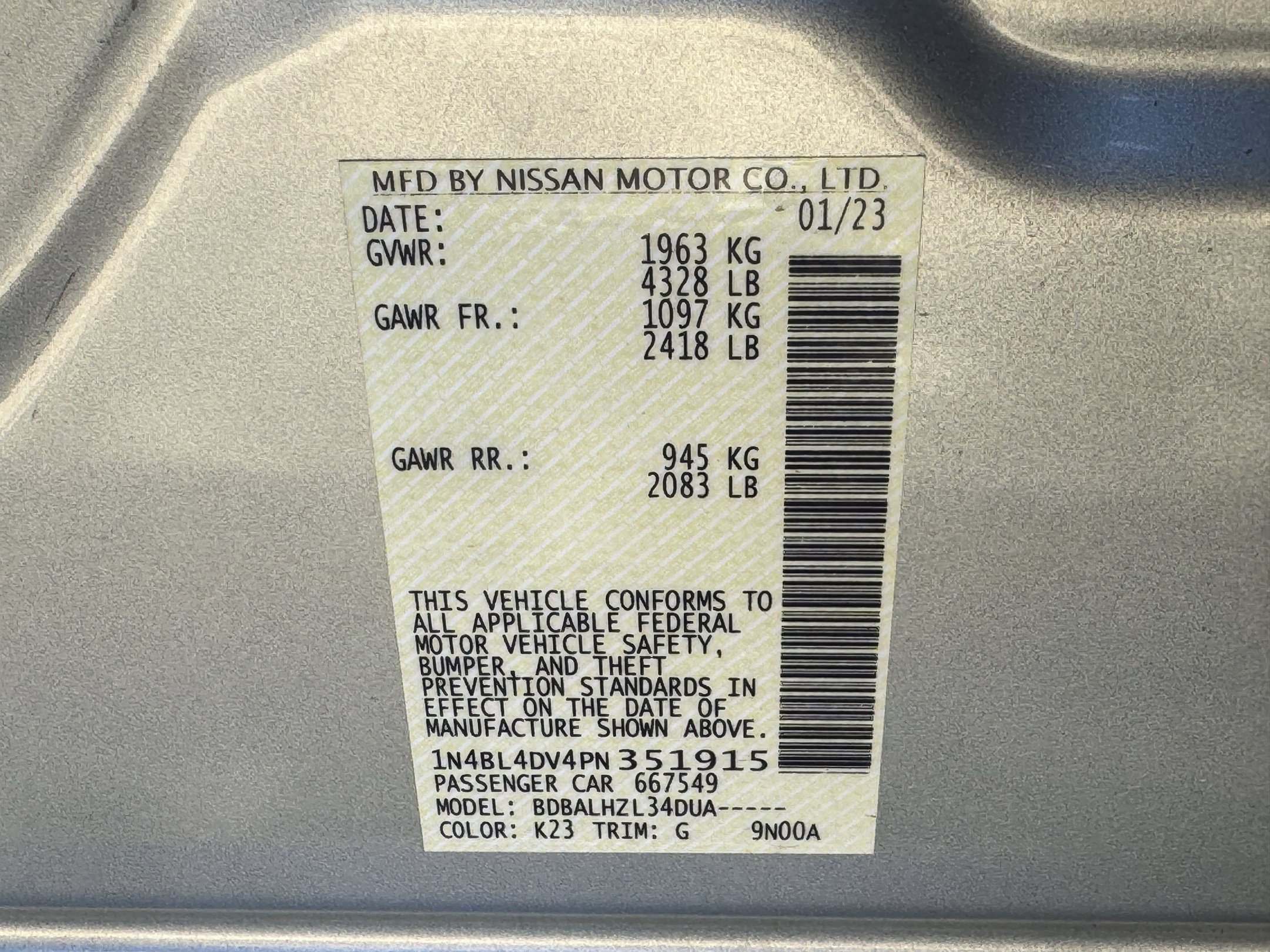 Used 2023 Nissan Altima 2.5 SV FWD image 33