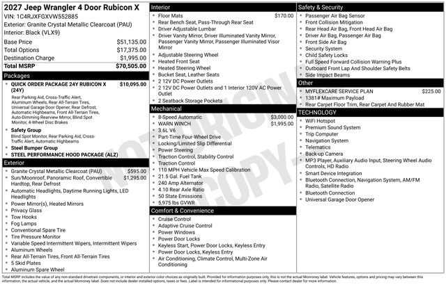 New 2027 Jeep Wrangler Unlimited Rubicon AWD/4WD image 56