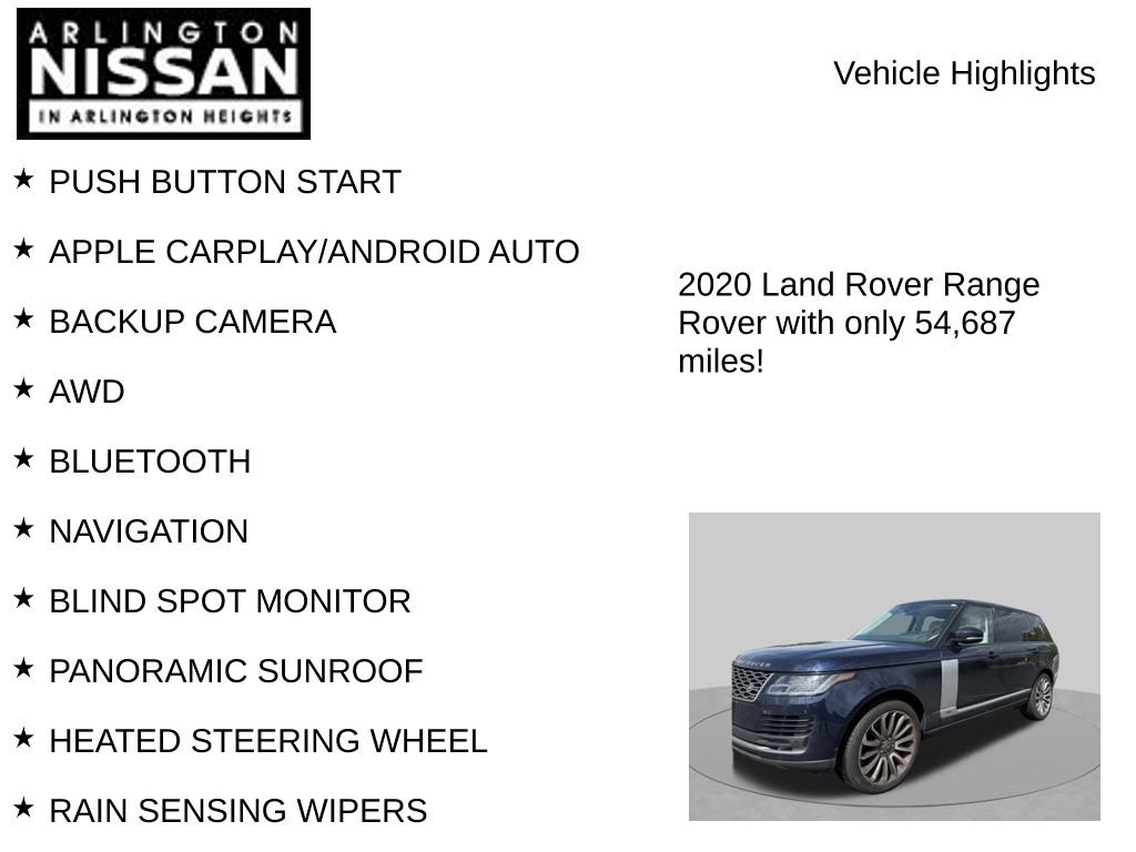 Used 2020 Land Rover Range Rover Long Wheelbase HSE AWD/4WD image 7