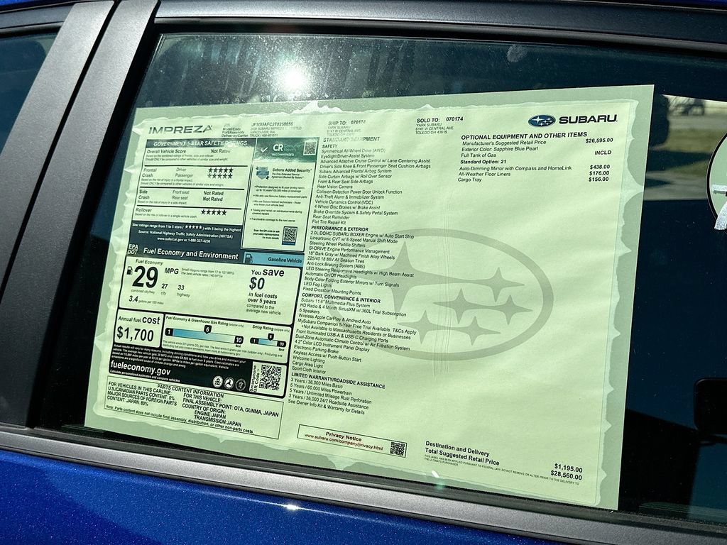 New 2026 Subaru Impreza 2.0i Sport AWD/4WD image 12