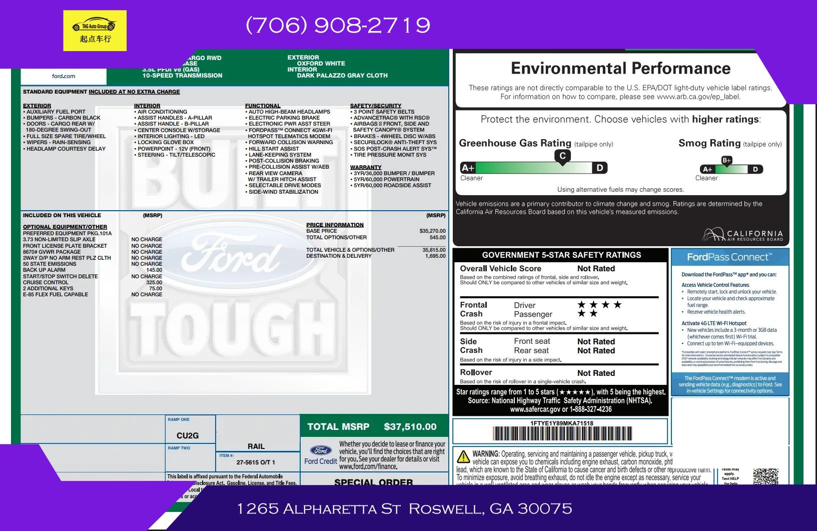 Used 2021 Ford Transit 150 Low Roof w/RWB Van 3D image 15