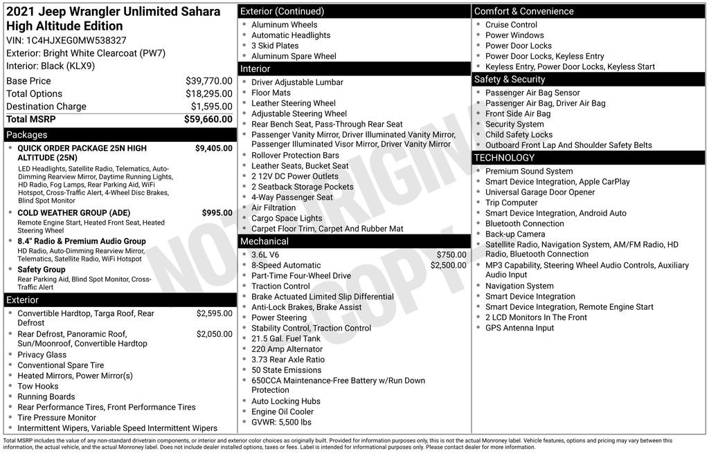 Used 2021 Jeep Wrangler Unlimited Sahara AWD/4WD image 59