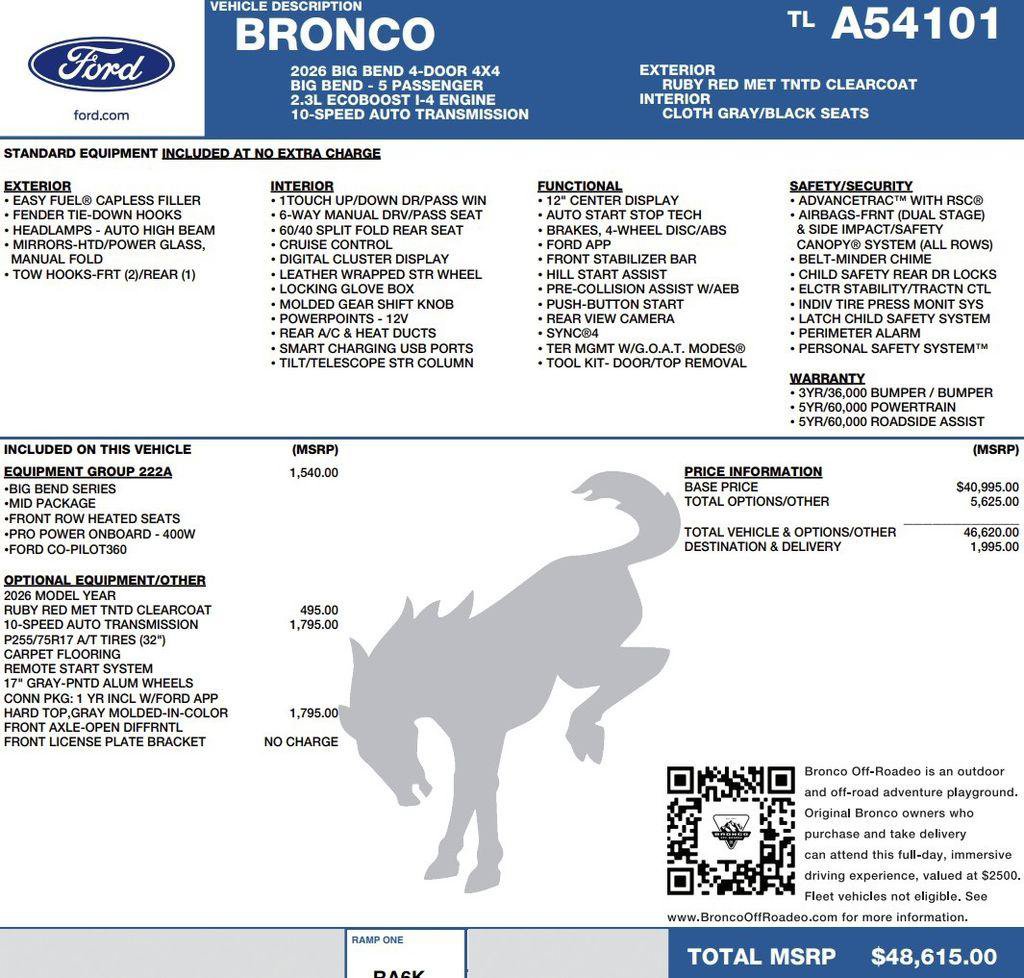 New 2026 Ford Bronco Big Bend AWD/4WD image 2