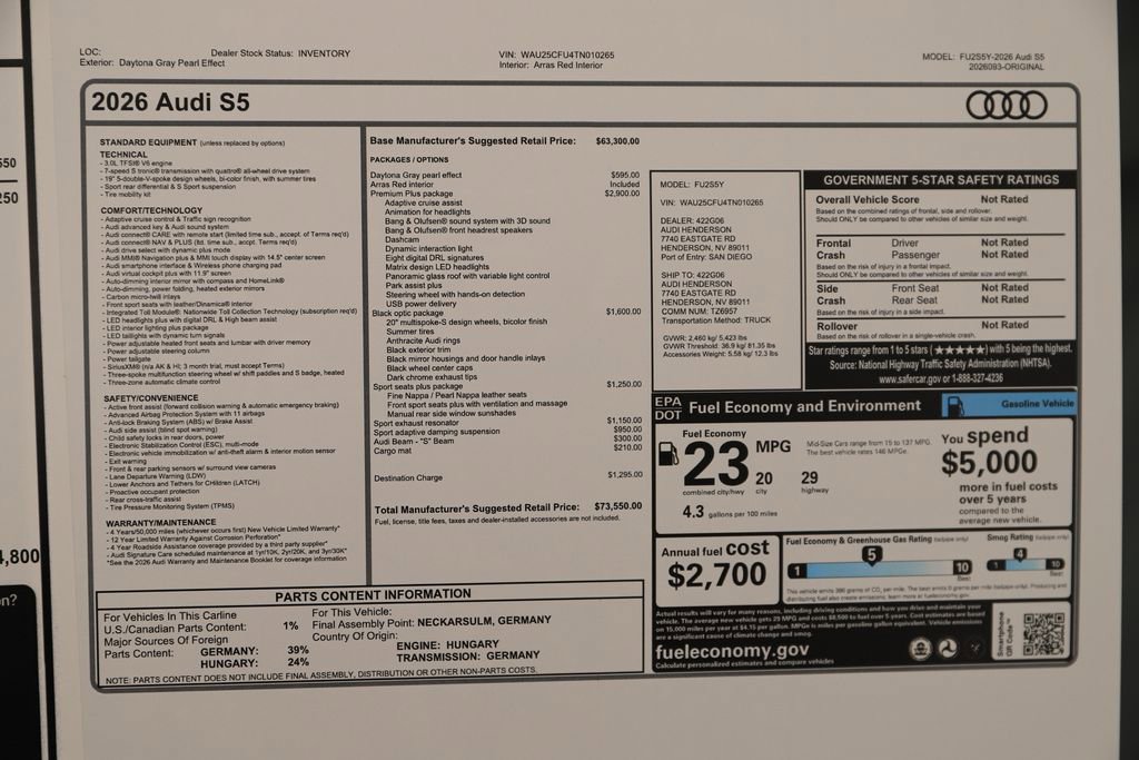 New 2026 Audi S5 Premium Plus AWD/4WD image 38
