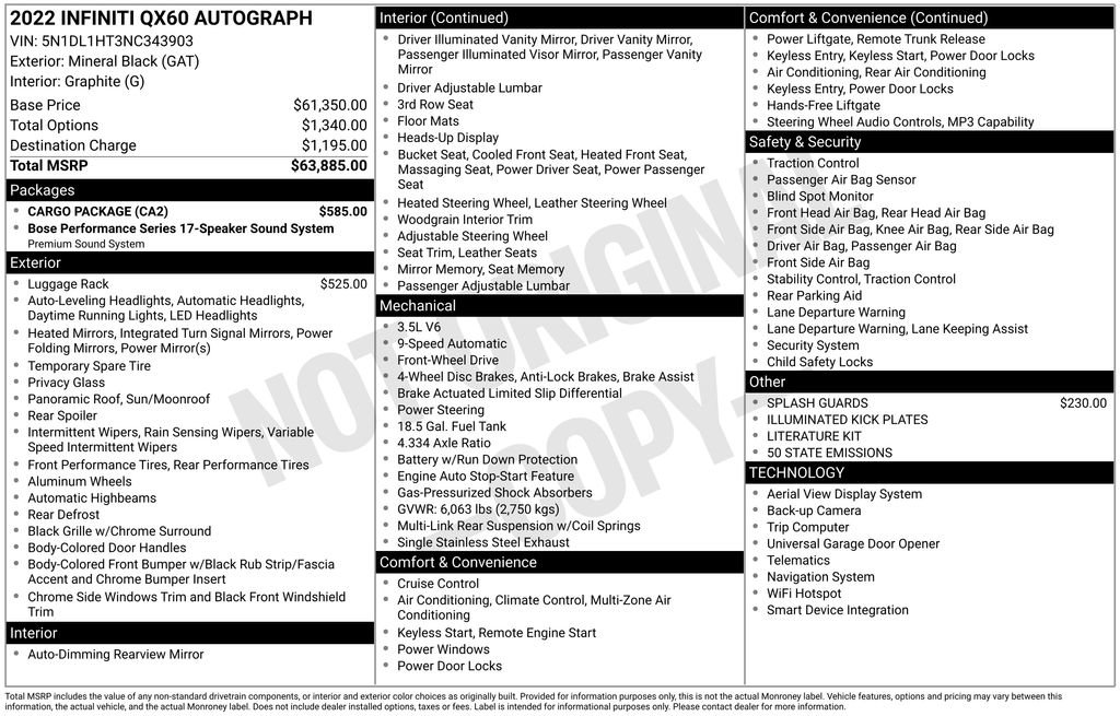 Used 2022 INFINITI QX60 Autograph w/ Cargo Package image 11