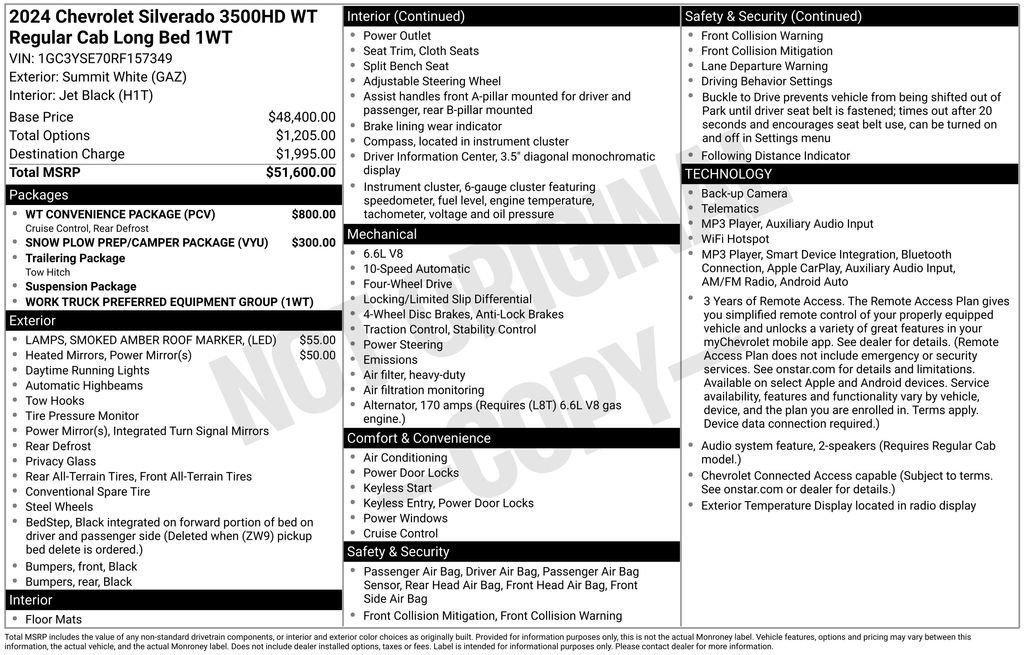 Certified 2024 Chevrolet Silverado 3500 W/T w/ WT Convenience Package AWD/4WD image 35
