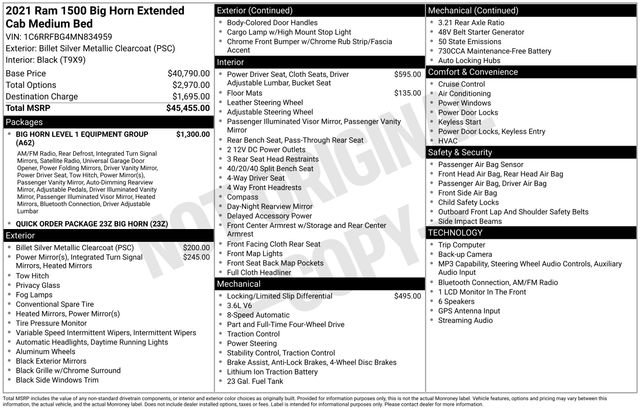 Used 2021 RAM 1500 Big Horn AWD/4WD image 14