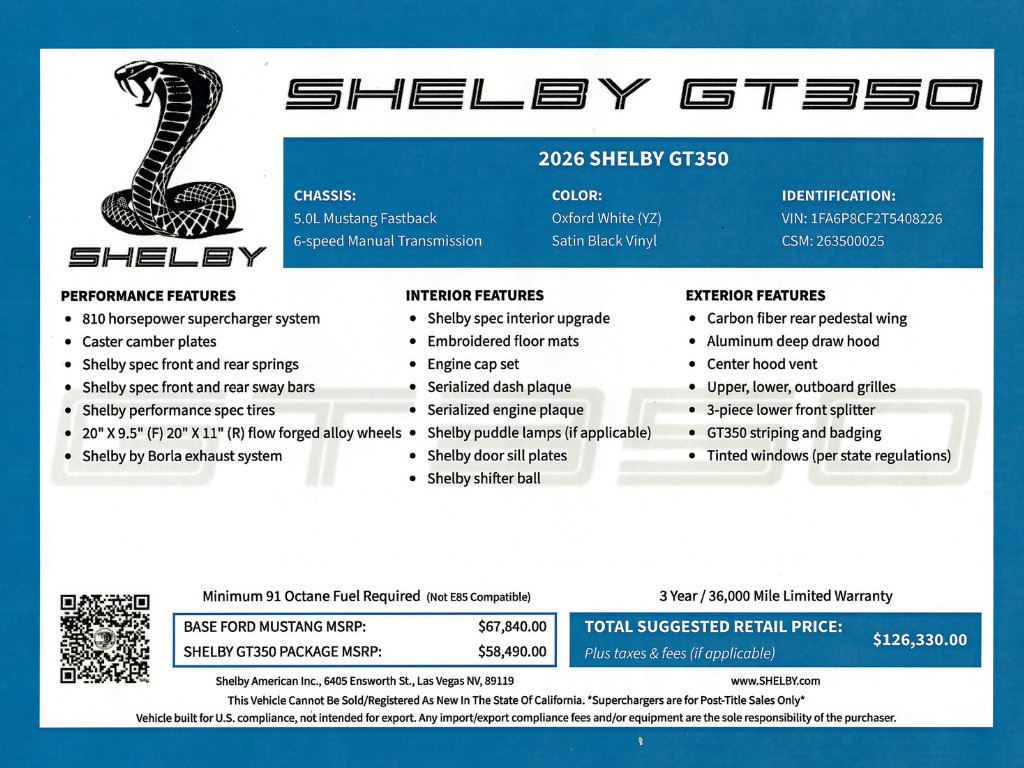 New 2026 Ford Mustang GT Premium w/ GT Performance Package RWD image 6