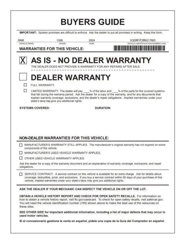 Used 2024 RAM 1500 Laramie AWD/4WD image 32