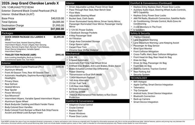 New 2026 Jeep Grand Cherokee Laredo X AWD/4WD image 35