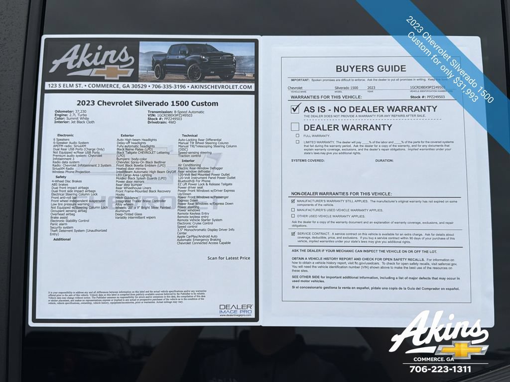 Certified 2023 Chevrolet Silverado 1500 Custom w/ LPO, Dark Essentials Package AWD/4WD image 11