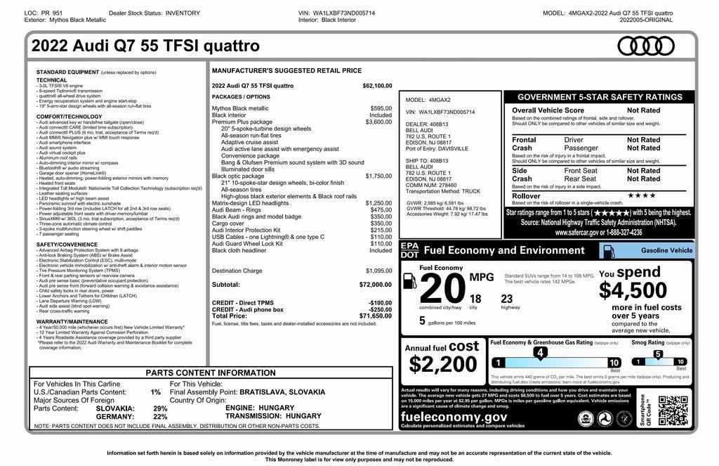 Used 2022 Audi Q7 3.0T Premium Plus w/ Premium Plus Package image 2