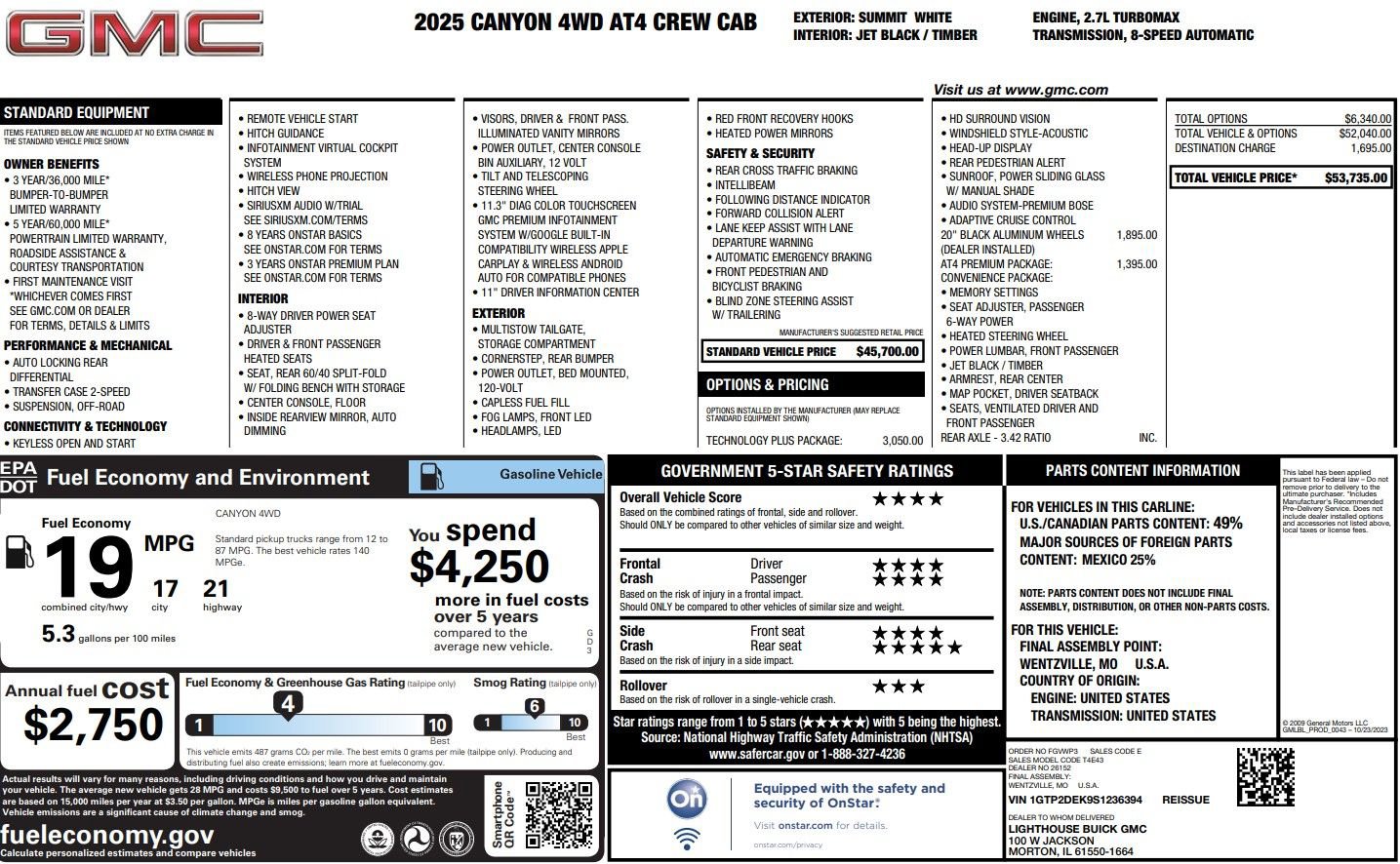 Used 2025 GMC Canyon AT4 w/ Technology Plus Package AWD/4WD image 39