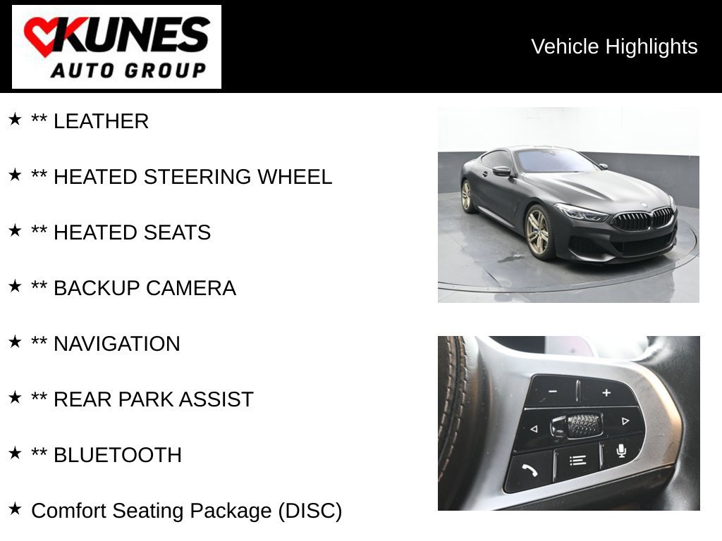 Used 2019 BMW M850i xDrive Coupe w/ Comfort Seating Package AWD/4WD image 2