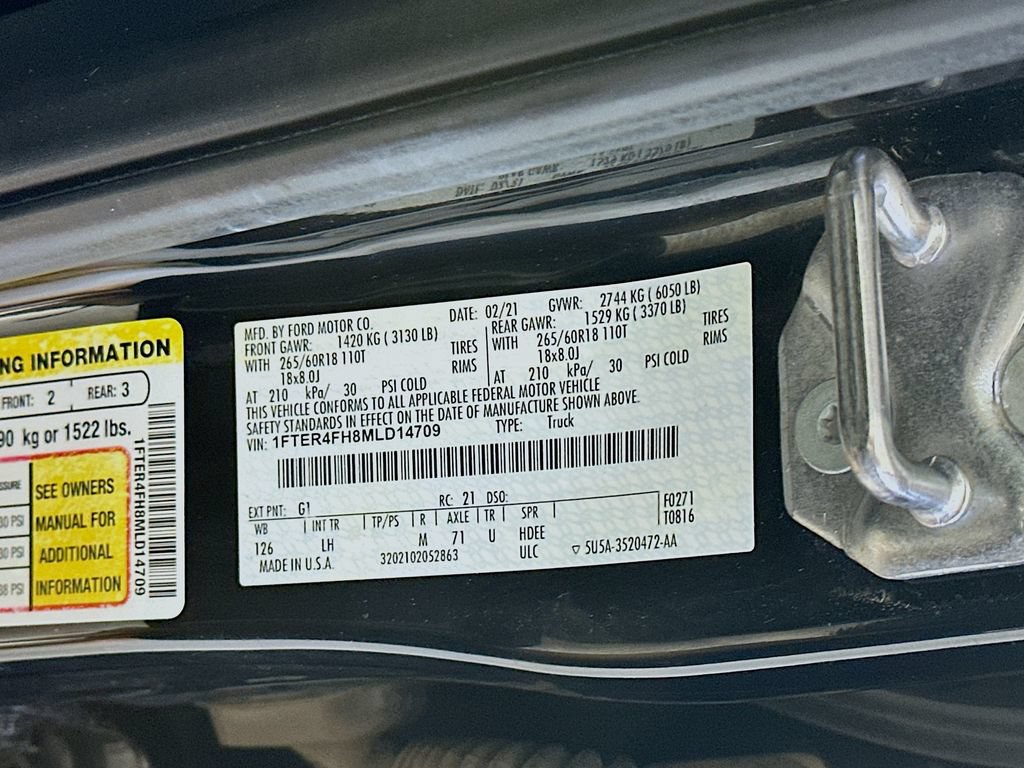 Used 2021 Ford Ranger XL w/ Equipment Group 101A High AWD/4WD image 36