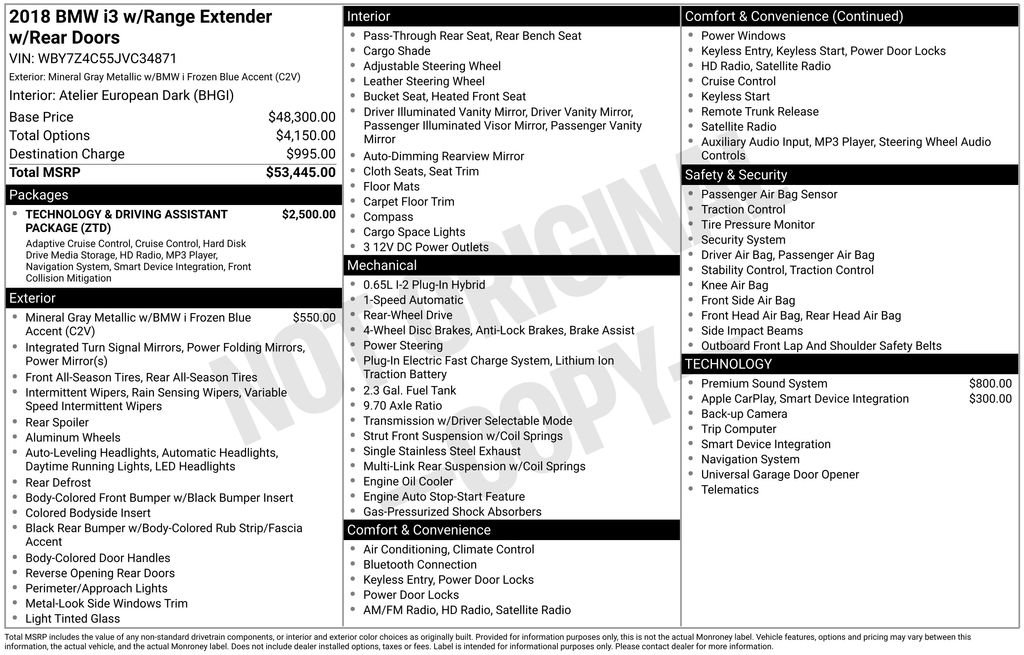 Used 2018 BMW i3 w/ Range Extender image 11