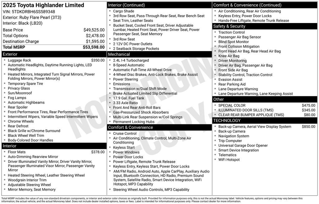 Used 2025 Toyota Highlander Limited AWD/4WD image 14