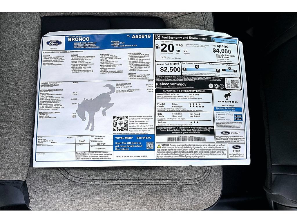 New 2026 Ford Bronco Big Bend w/ Black Appearance Package AWD/4WD image 17