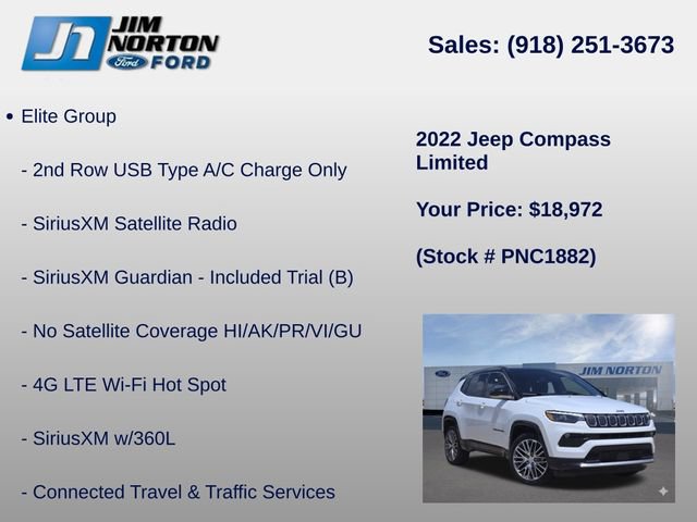 Used 2022 Jeep Compass Limited w/ Elite Group AWD/4WD image 27