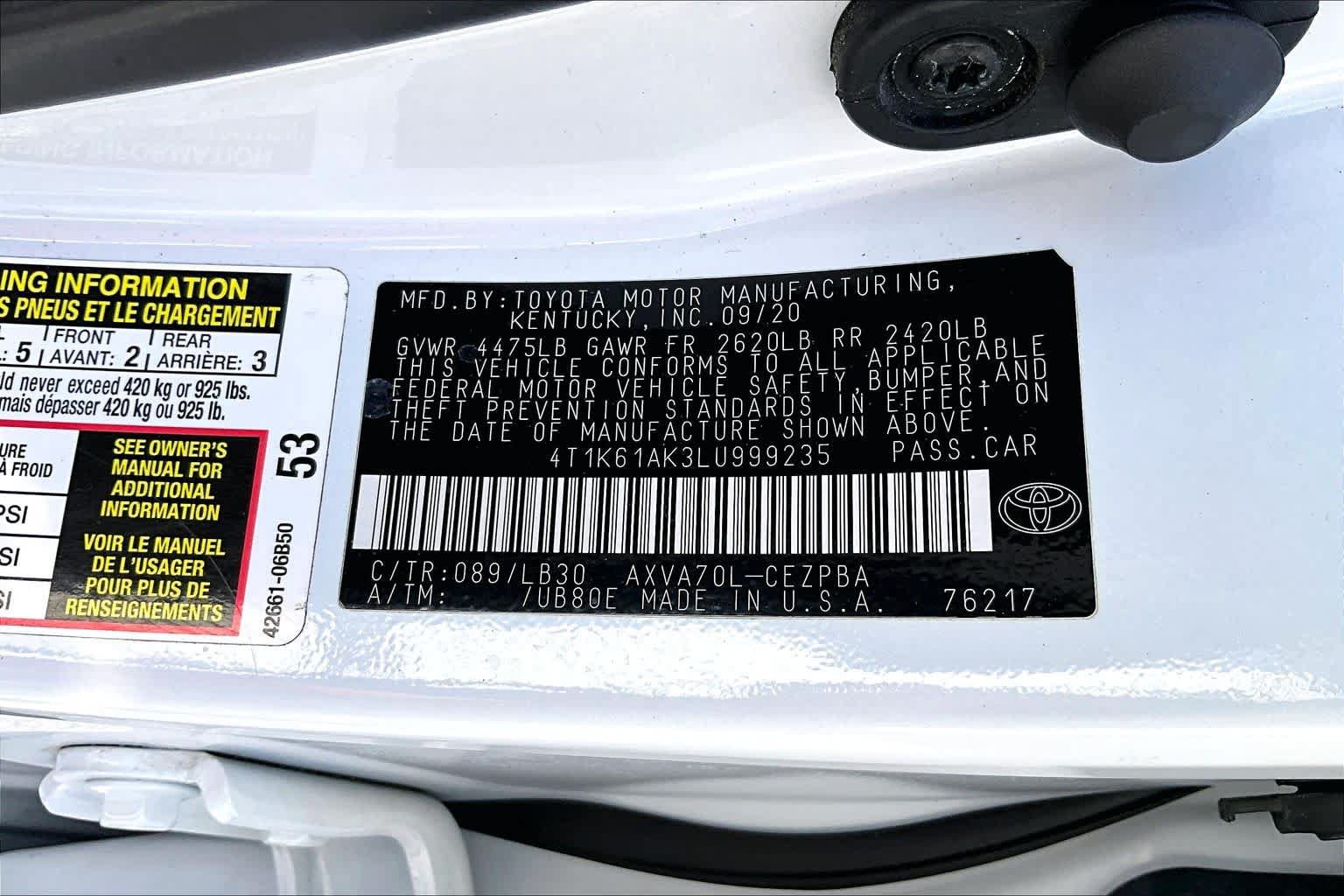 Used 2020 Toyota Camry XSE FWD image 37