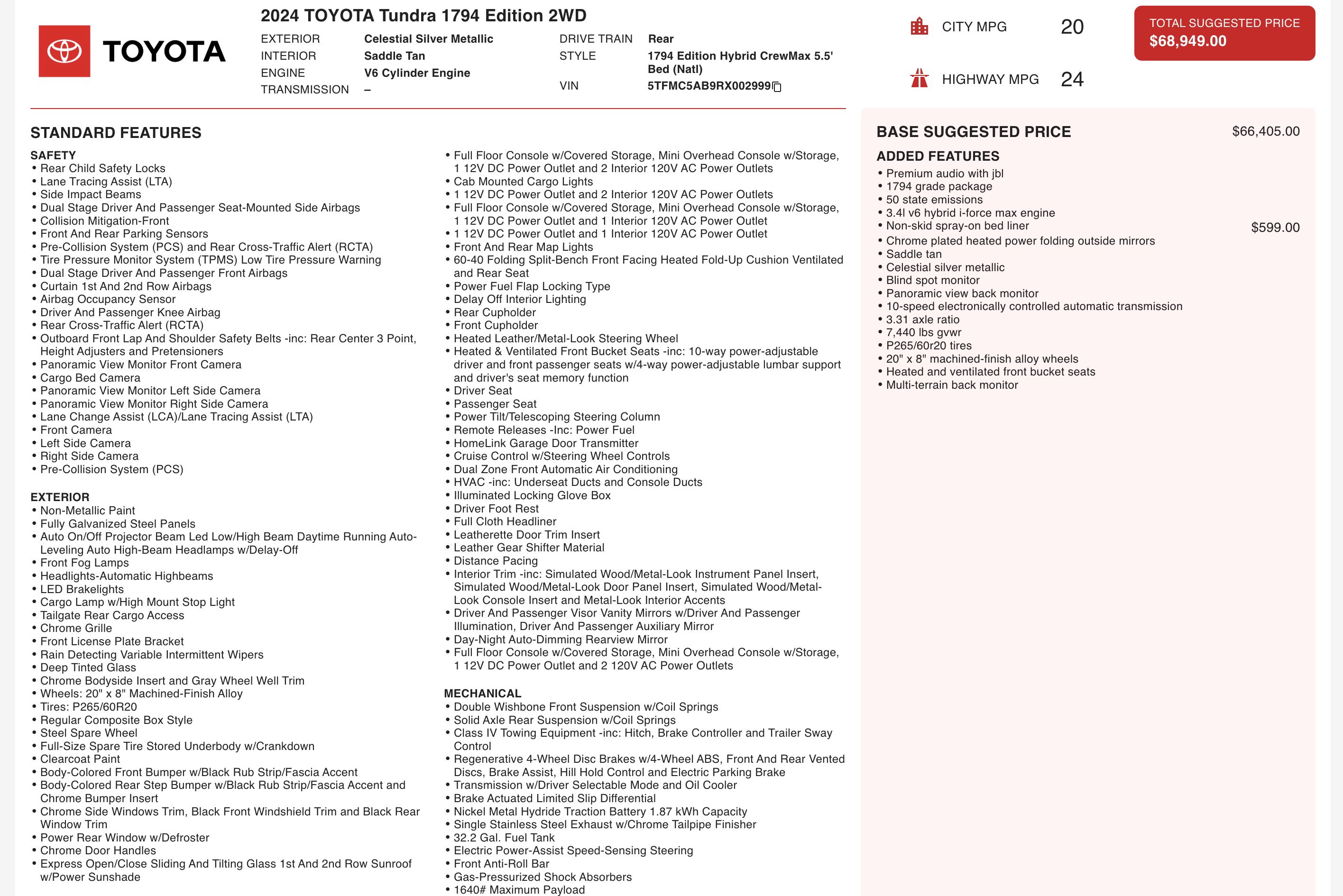 Used 2024 Toyota Tundra 1794 Edition image 6