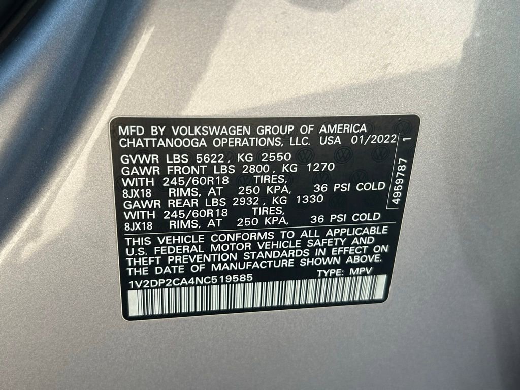 Certified 2022 Volkswagen Atlas SE image 60