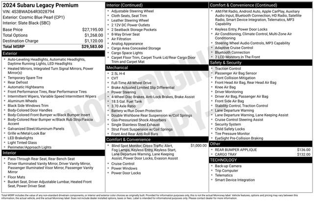 Used 2024 Subaru Legacy Premium image 4