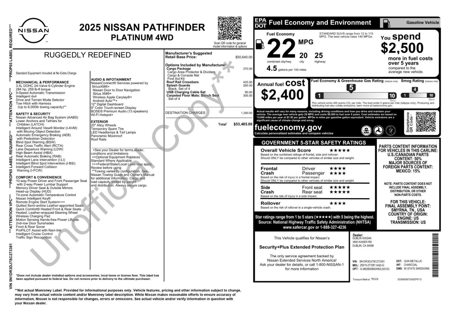 Used 2025 Nissan Pathfinder Platinum w/ Cargo Package AWD/4WD image 53