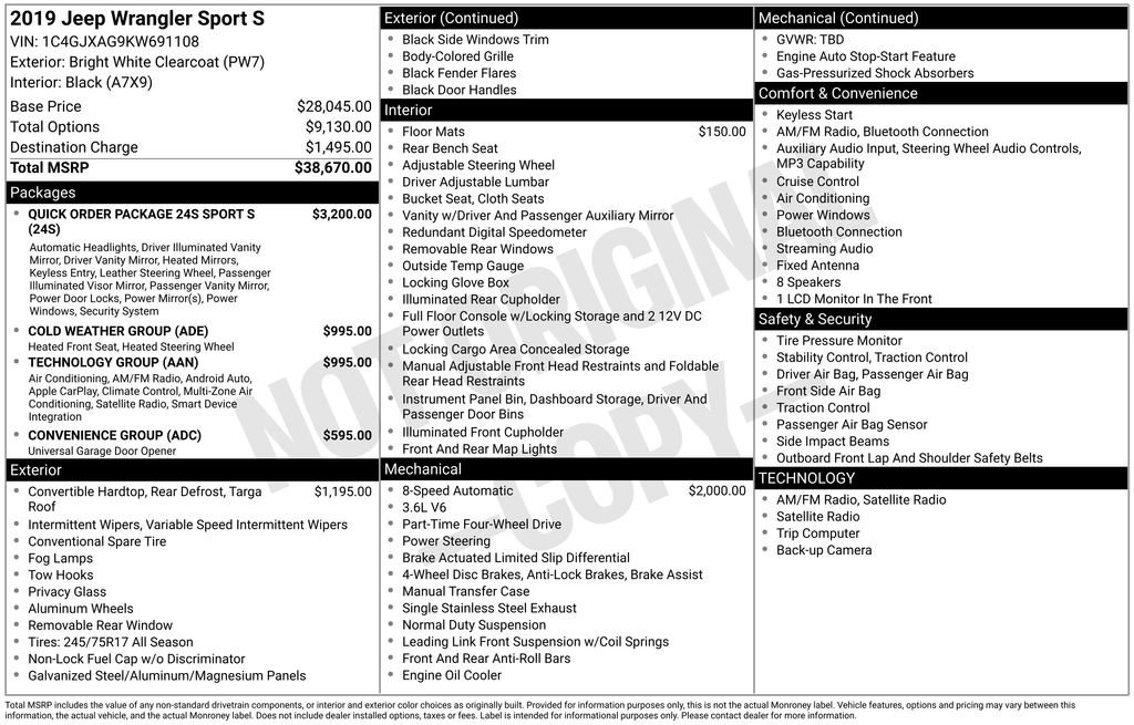 Used 2019 Jeep Wrangler Sport image 6