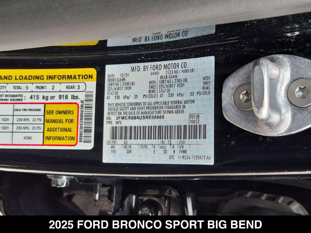 Used 2025 Ford Bronco Sport Big Bend AWD/4WD image 24