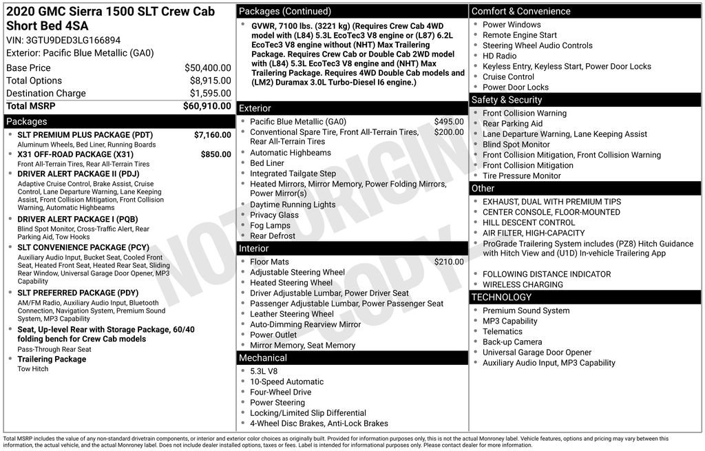 Certified 2020 GMC Sierra 1500 SLT w/ SLT Premium Plus Package AWD/4WD image 52