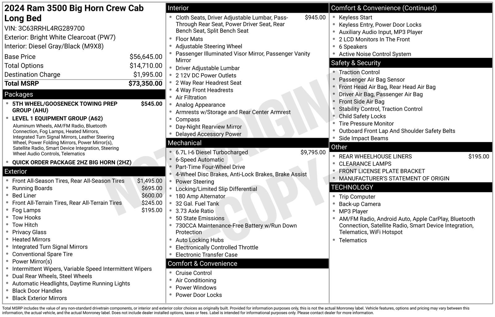 Used 2024 RAM 3500 Big Horn image 34