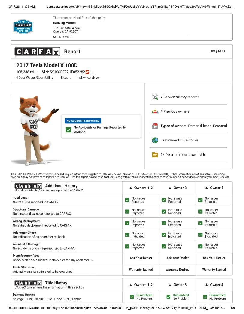 Used 2017 Tesla Model X 100D image 2