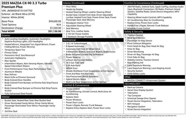 Used 2025 MAZDA CX-90 3.3 Turbo w/ Premium Plus Pkg image 2