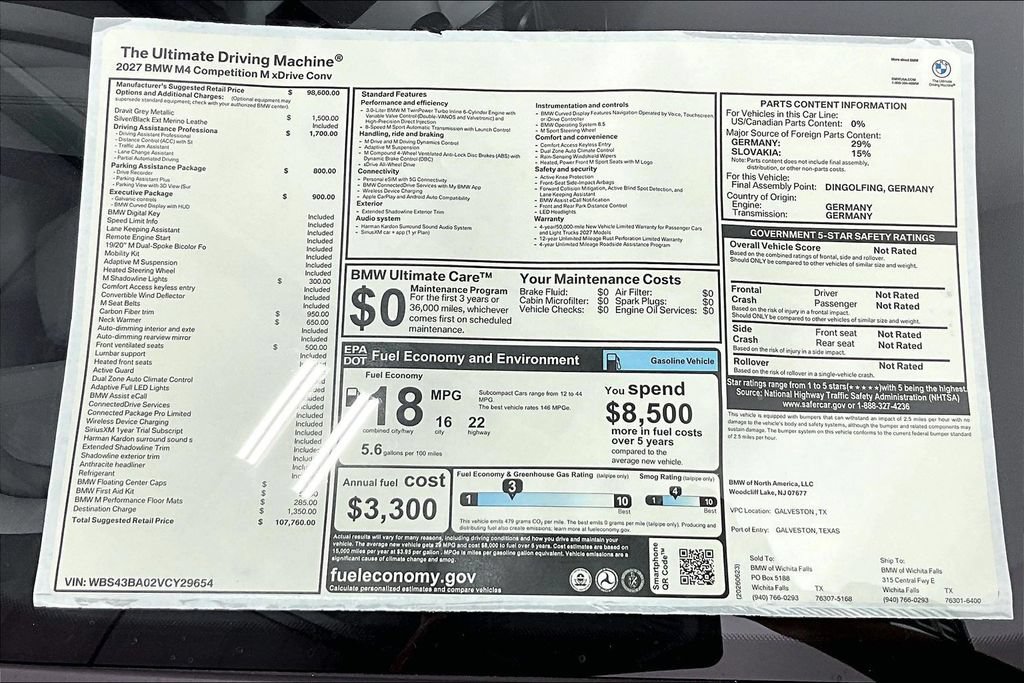 New 2027 BMW M4 xDrive Competition AWD/4WD image 33