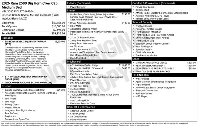 New 2026 RAM 2500 Big Horn AWD/4WD image 33