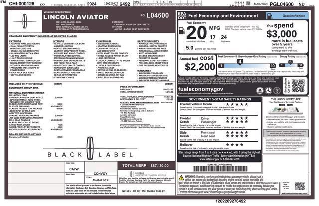 Certified 2023 Lincoln Aviator Black Label w/ Dynamic Handling Package AWD/4WD image 7