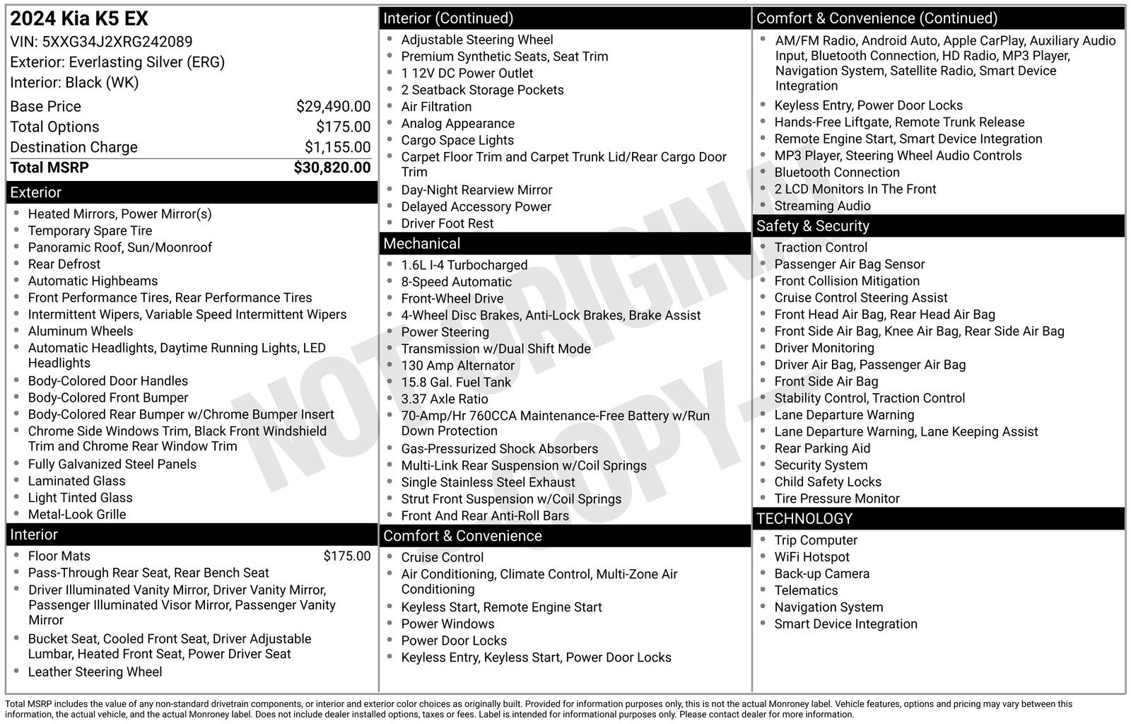 Used 2024 Kia K5 EX image 6