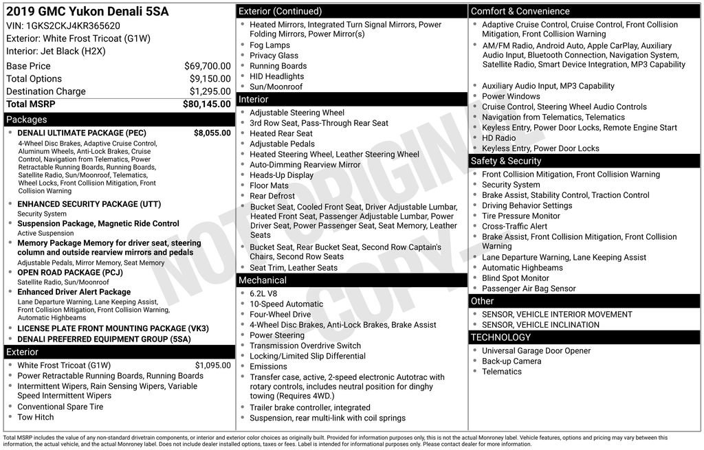 Used 2019 GMC Yukon Denali w/ Denali Ultimate Package image 7